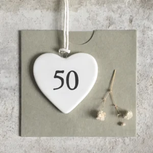 East of India - Small Hanging Numbered Heart - 50 - 4133 Sleeve