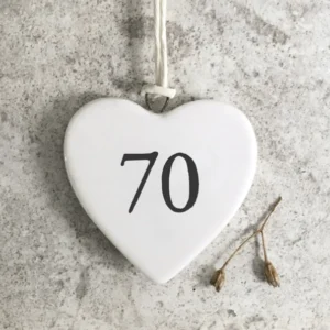 East of India - Small Hanging Numbered Heart - 70 - 4135