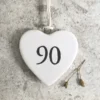 East of India - Small Hanging Numbered Heart - 90 - 4137