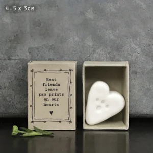 East of India - Matchbox Paw Print Heart - Best Friends - 5662