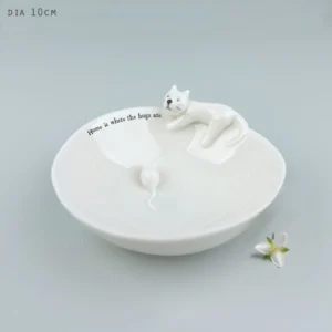 East of India - Medium Animal Bowls - Cat & Mouse - Home Is Where The Hugs Are 6082.1