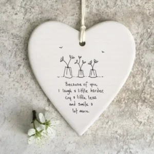 East of India - Round Hanging Heart - Because Of You