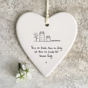 East of India - Round Hanging Heart - Friends Become Family - 6216
