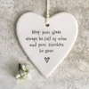 East of India - Round Hanging Heart May Your Glass Be Full - 4200