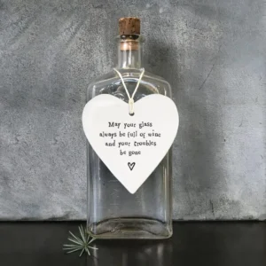 East of India - Round Hanging Heart May Your Glass Be Full - 4200 Lifestyle