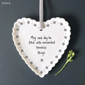 East Of India - Scallop Hanging Heart - May Each Day - 6273