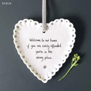 East Of India - Scallop Hanging Heart - Welcome To Offended Home - 6279