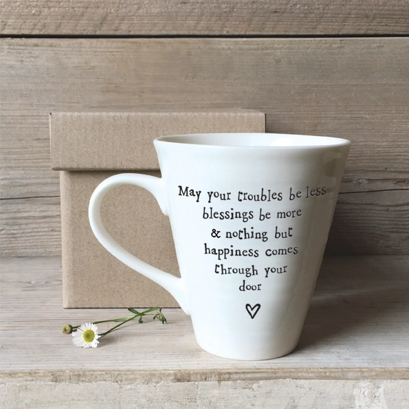 East of India - Sentiment Mug - May Your Troubles Be Less 4159 Boxed