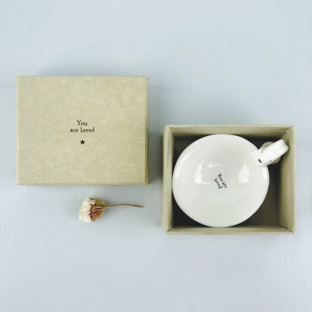 East of India - Small Animal Bowls - Rabbit - You Are Loved 6083.3 Boxed