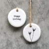 East of India - Small Floral Hanger Token - Happy Birthday - 4095