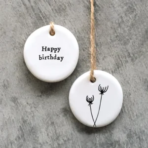 East of India - Small Floral Hanger Token - Happy Birthday - 4095
