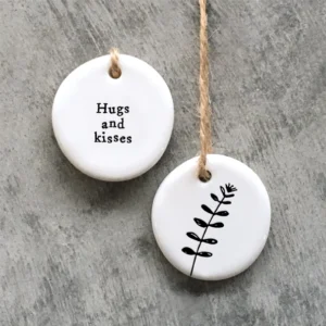 East of India - Small Floral Hanger Token - Hugs & Kisses - 4094