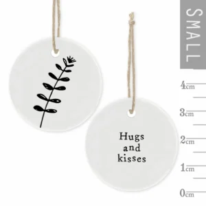 East of India - Small Floral Hanger Token - Hugs & Kisses - 4094 Close Up