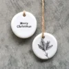 East of India - Small Floral Hanger Token - Merry Christmas - 4099