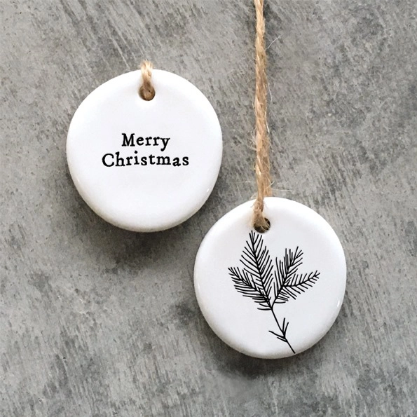 East of India - Small Floral Hanger Token - Merry Christmas - 4099