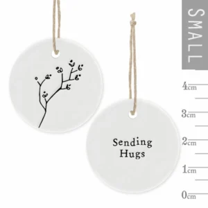 East of India - Small Floral Hanger Token - Sending Hugs - 4090 Close Up