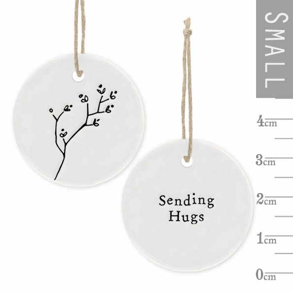 East of India - Small Floral Hanger Token - Sending Hugs - 4090 Close Up