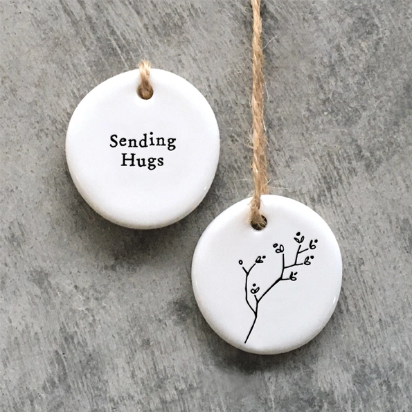 East of India - Small Floral Hanger Token - Sending Hugs - 4090