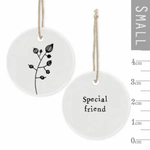 East of India - Small Floral Hanger Token - Special Friend - 4096 Close Up