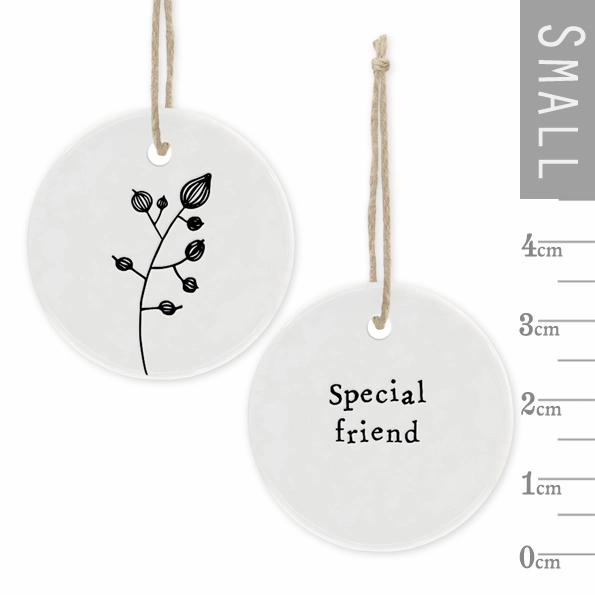 East of India - Small Floral Hanger Token - Special Friend - 4096 Close Up