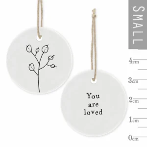 East of India - Small Floral Hanger Token - You Are Loved - 4091 Close Up