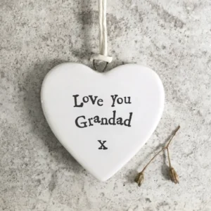 East of India - Small Hanging Heart - Love You Grandad - 4176