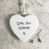 East of India - Small Hanging Heart - Love You Granny - 4175
