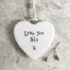 East of India - Small Hanging Heart - Love You Sis - 4171