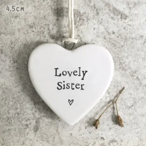 East of India - Small Hanging Heart - Lovely Sister - 4189