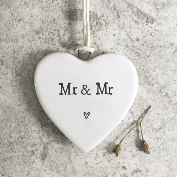 East of India - Small Hanging Heart - Mr & Mr - 4187