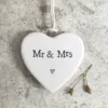 East of India - Small Hanging Heart - Mr & Mrs - 4180