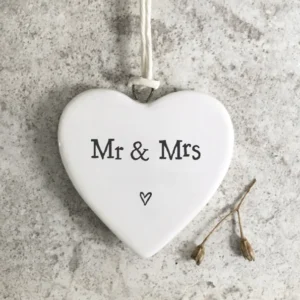 East of India - Small Hanging Heart - Mr & Mrs - 4180