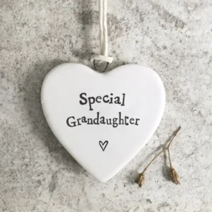 East of India - Small Hanging Heart - Special Grandaughter - 4182