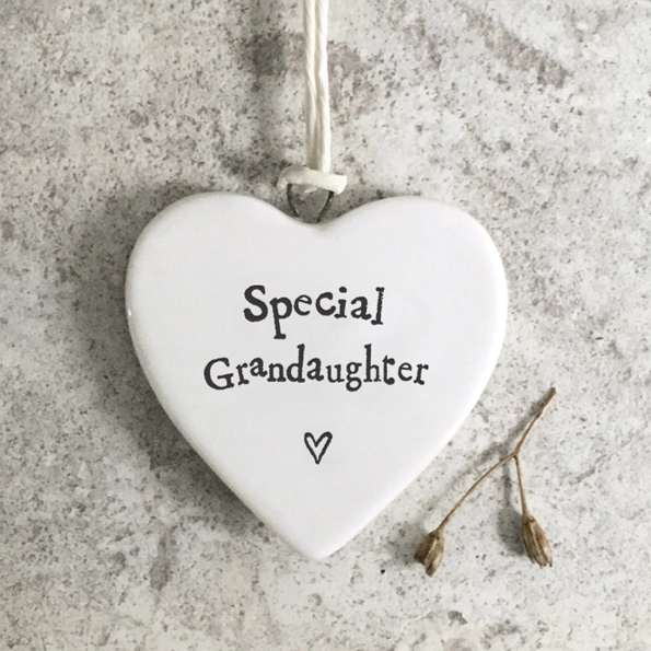 East of India - Small Hanging Heart - Special Grandaughter - 4182