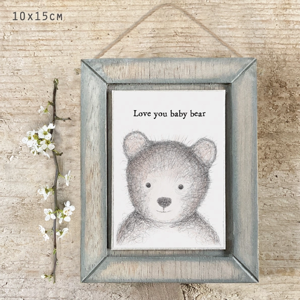 East of India - Wooden Pictures - Love You Baby Bear - 405C