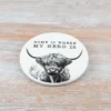 Glazed Ceramic Highland Cow Sentiment Coaster - Home Is Where My Herd Is