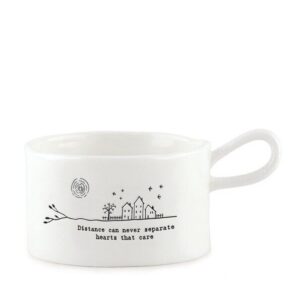 Handled Mug Candle Holder with Tin Candle Set - Hearts that care - Single