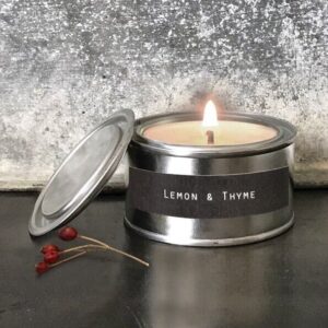 Handled Mug Candle Holder with Tin Candle Set - Hearts that care - Tin Candle