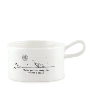 Handled Mug Candle Holder - Tin Candle Set - Thank you for being - Closeup