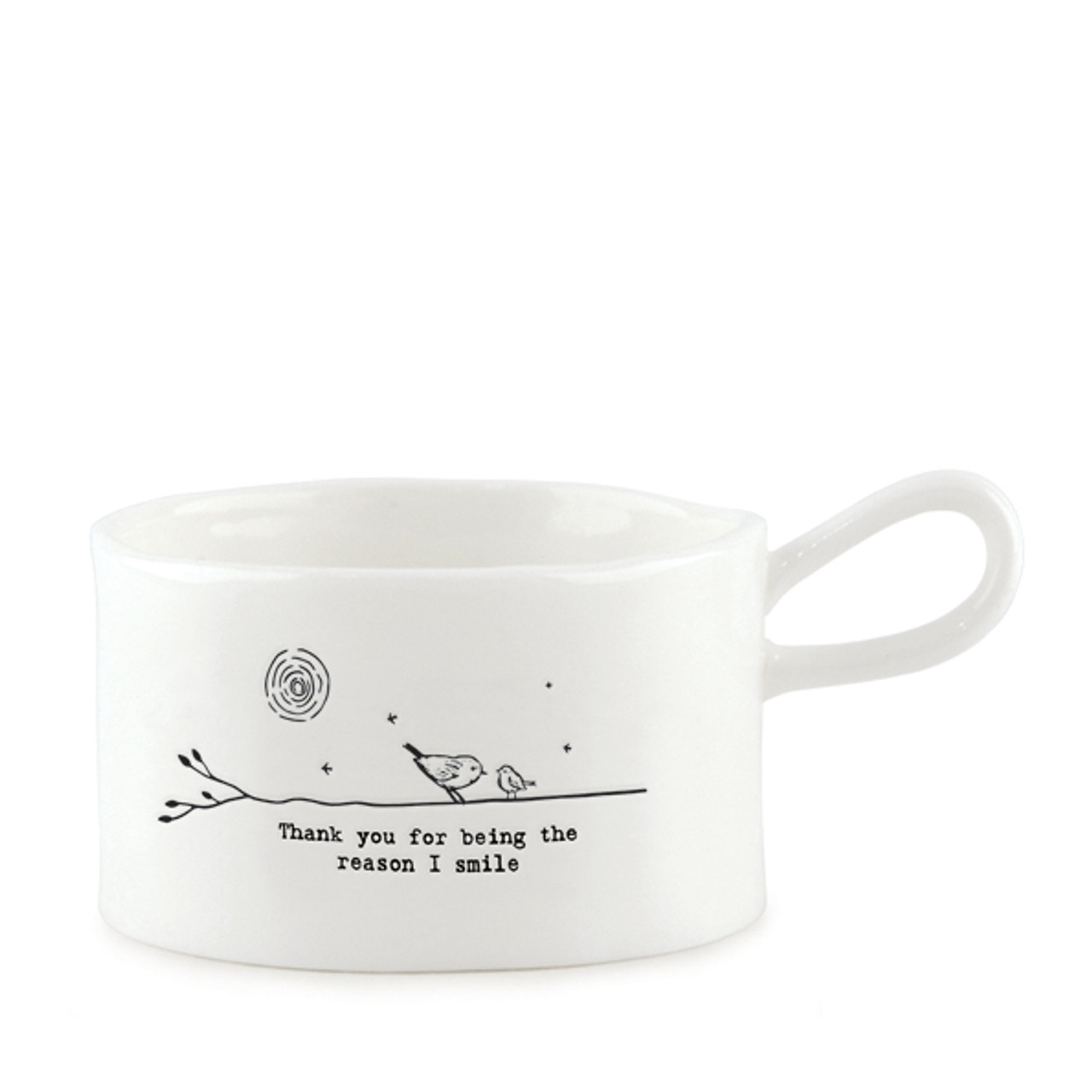 Handled Mug Candle Holder - Tin Candle Set - Thank you for being - Closeup