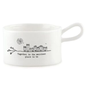 Handled Mug Candle Holder - Tin Candle Set - Together is the Merriest - Close up