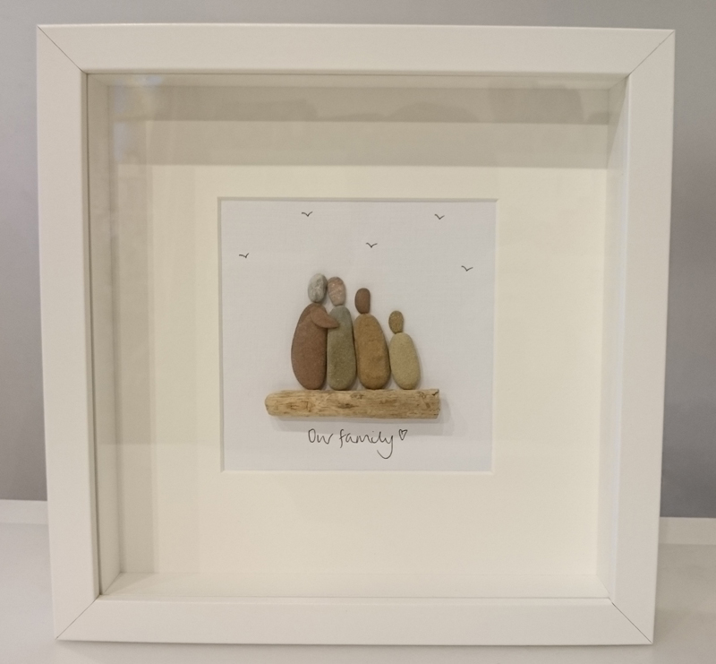 Pebble Picture Our Family Handmade by Sandy Toes