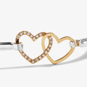 Joma Jewellery Bangle Bar - Gold Hearts - You have a heart of gold - Close up