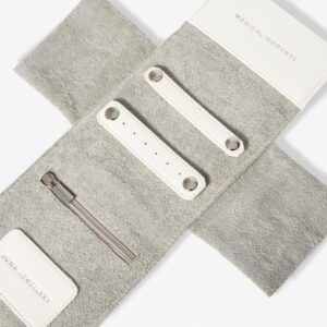 Joma Jewellery - Leather Jewellery Roll Pouch Open