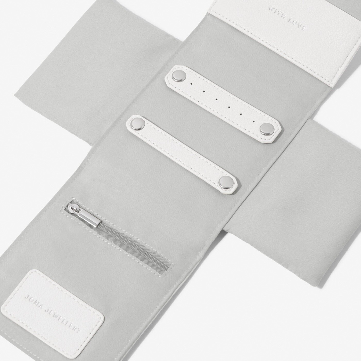 Joma Jewellery - Linen Jewellery Roll Pouch Open