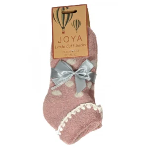 Joya - Children's Thick Cuff Socks - Little Cuff Socks - Pink Cream Spots