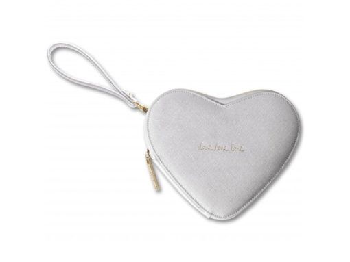 Love Heart Perfect Silver Pouch by Katie Loxton