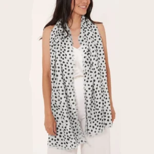 Katie Loxton - Dalmatian Scarf White and Blue KLS198 - Model