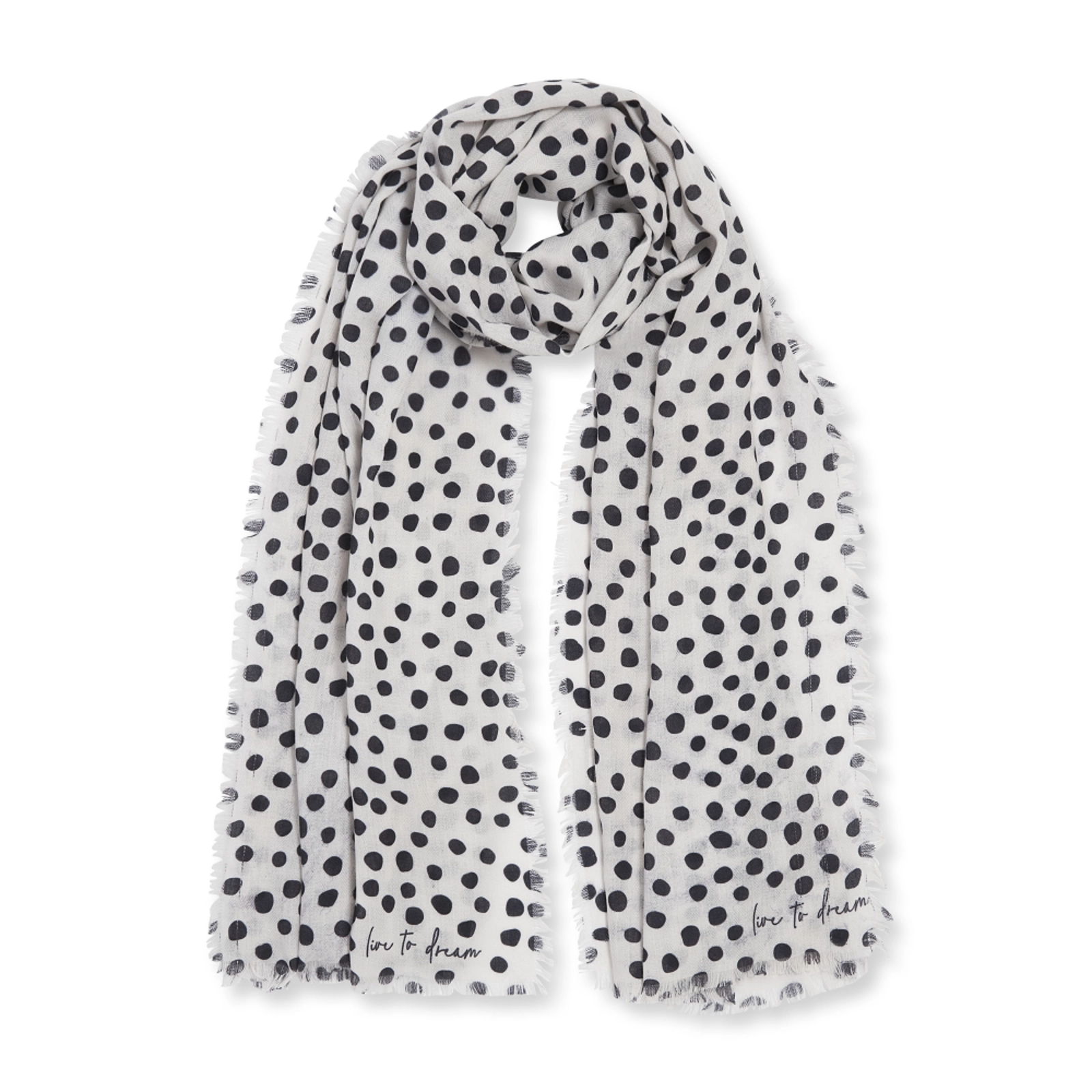 Katie Loxton - Dalmatian Scarf White and Blue KLS198