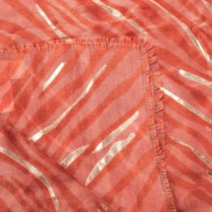 Katie Loxton - Zebra Scarf Coral and Gold KLS482 Close Up